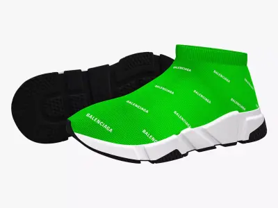 Balenciaga Speed Trainers Low Green 3D model