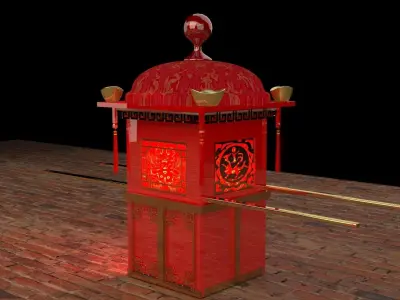 Chinese wedding sedan chair  3D model