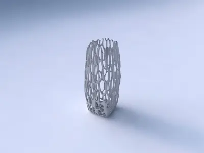 Vase rectangle with cracked organic lattice  3D print model