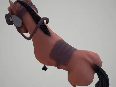 Horse Cartoon Low-poly 3D model
