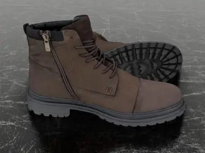 GREYDER 3D BOOTS - BROWN Low-poly 3D model
