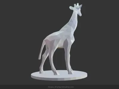 Giraffe gold Low-poly 3D model