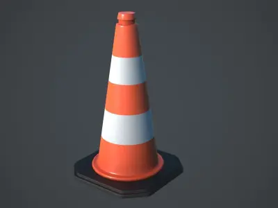 Traffic cone Free low-poly 3D model