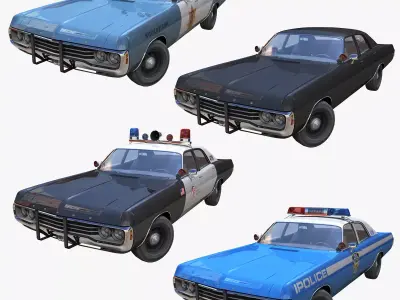 Dodge Polara police car Low-poly 3D model