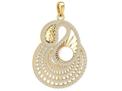 Luxury Pearl Spiral Pendant Jewelry 2089 3D print model