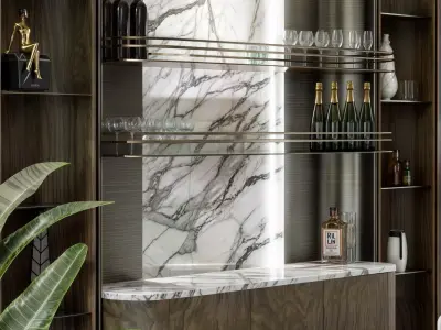 Modern Luxury Living Room Furniture Set SKP 3D model