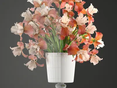 Flower bouquet iris 3D model