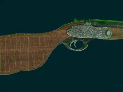 OLD Decorated Shotgun with ornament  PBR GAME-READY Free low-poly 3D model