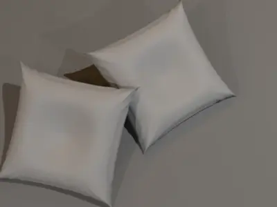 mattress with pillows  Free 3D model
