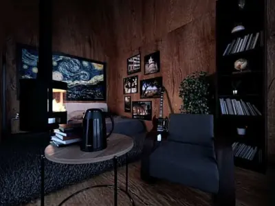 modern cabin V1 3D model