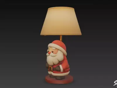 Santa Table Lamp Low-poly 3D model