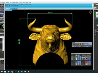 Realistic Bull Head Jewelry 3D Model  3711 3D print model