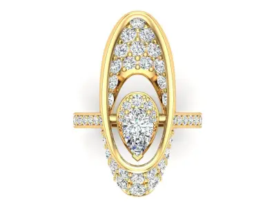 Pear Shape Diamond Engagement Ring 3D print model