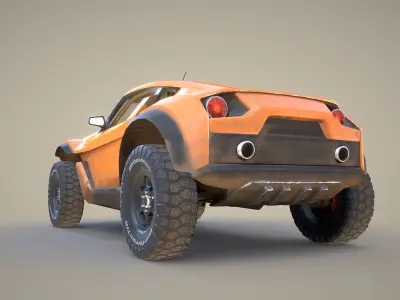 Zarooq Racer Car Low-poly 3D model
