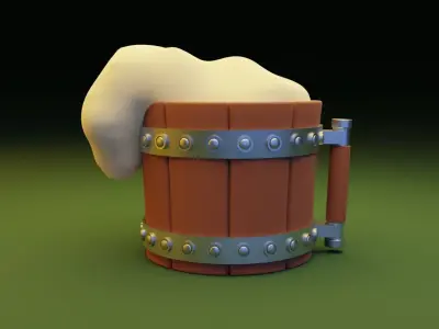 Beer cup 3D model  Low-poly 3D model