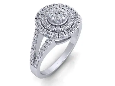Luxury Halo Ring  3D print model purchase