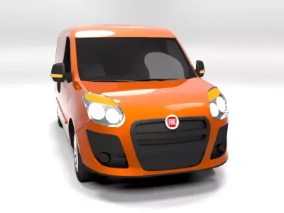 FIAT DOBLO CARGO SHORT LOWPOLY Low-poly 3D model