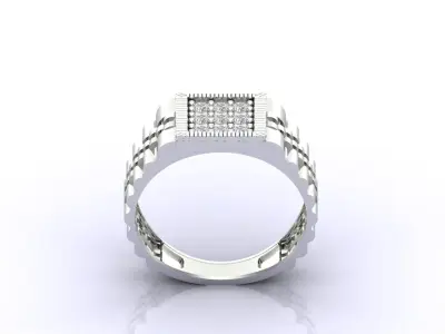Print Ready STL 3DM  Gents Rings Diamond Men Ring  3D print model 195
