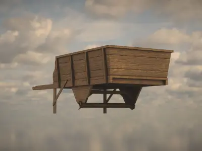 Western Wagon Low-poly 3D model