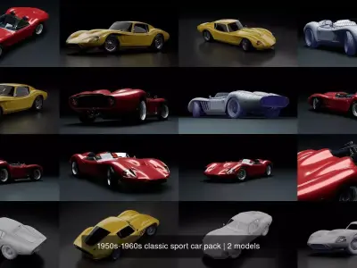 1950s-1960s classic sport car pack