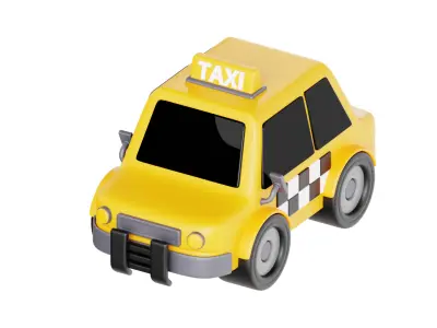 3D Taxi Car Cute 3D model