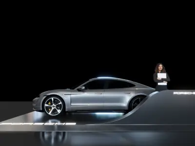 Porsche Car DIsplay Stand - 06m x 04m 3D model  - CAR INCLUDED 3D model