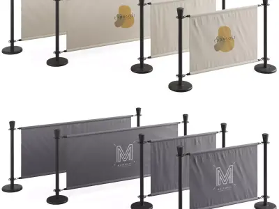 Cafe Barrier Modular Set Vol 2 3D model