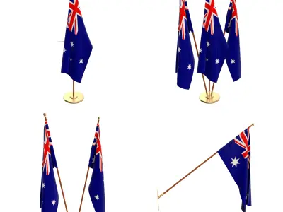 Australia Flag Pack 3D model