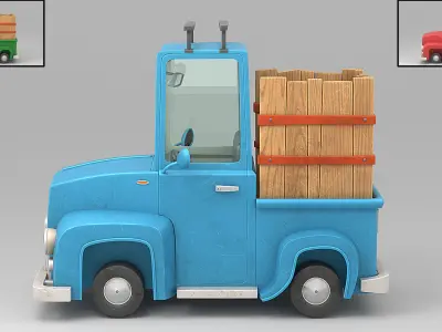 Cartoon car Low-poly 3D model 3