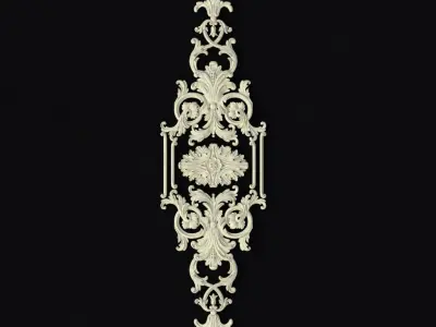 Central decor ornament for furniture 3D model 1037