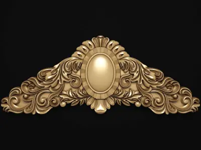 decorative ornate gold logo 3D model