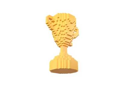 Voxel Trophy v1 002 Low-poly 3D model