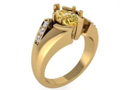Oval Cut Split Shank Ring 3467 3D print model