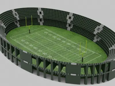 American Football Stadium Low-poly 3D model 7