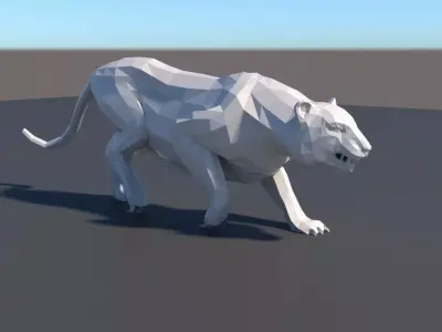 Lowpoly tiger animal animation  3D model