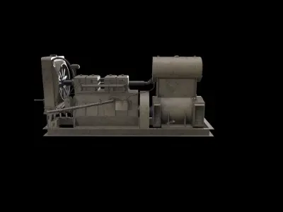 Genrator diesel engine Low-poly 3D model