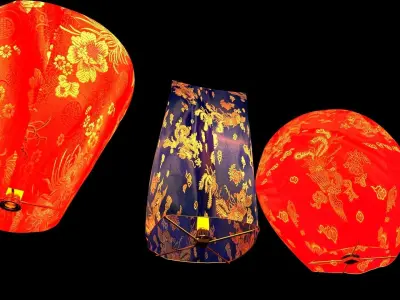 Chinese sky lantern  3D model 2