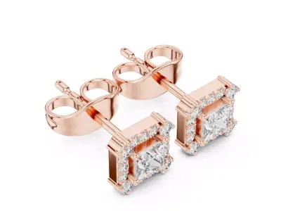 Princess  Diamond  Earring 3D print model