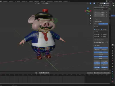 Pig 3D cartoon character 3D model