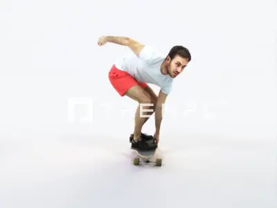 Flow 03L Riding a Skateboard Sports Man Low-poly 3D model