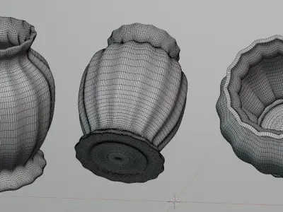 Vases pack Hard-poly 3D model