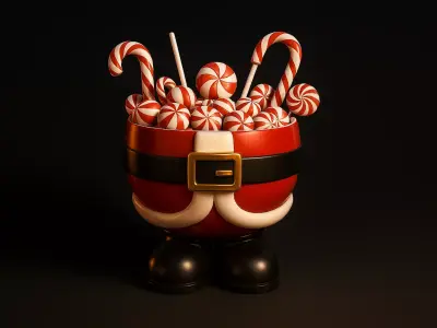 Santa Pants Planter Pot Festive Christmas Holiday Decor 3D print model