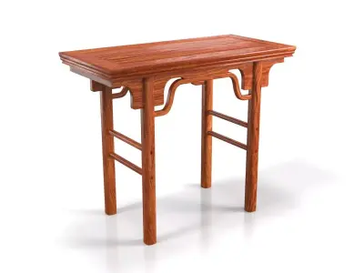 Chinese Antique Elm Altar Table 3D model