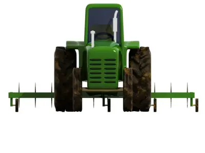Cartoon Farm Tractor 3D model 3D model