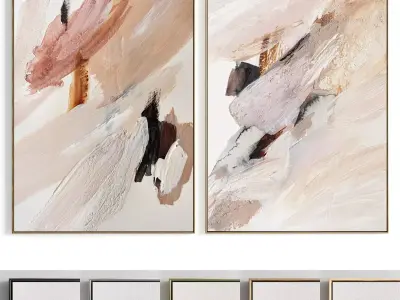 Plaster Two Photo Frame 193 Low-poly 3D model