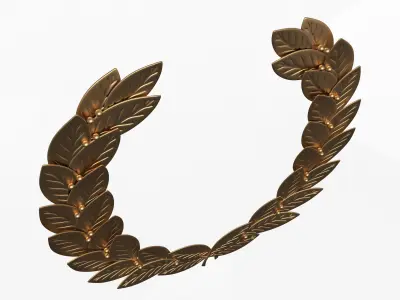 Gold Laurel Wreath Low-poly 3D model