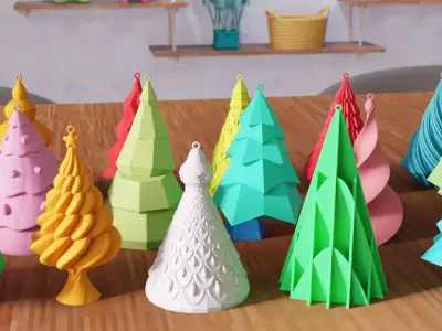 Christmas Tree Ornament Hanging 24 Piece - 469 3D print model