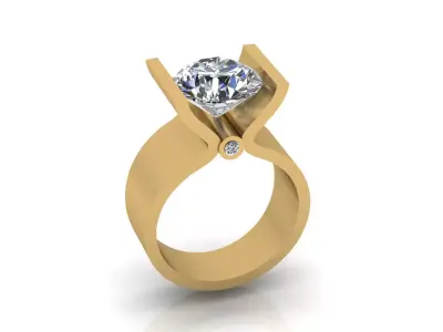 luxury solitaire engagement high jewelry ring  3D print model
