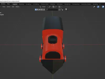 Toy train engine 3d model Low-poly 3D model