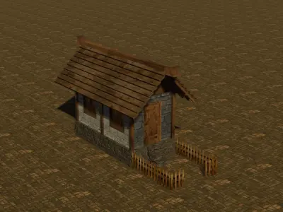 Medieval House Free low-poly 3D model 6